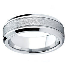 Cobalt Men's Brushed Wedding Ring, Comfort Fit Band 7mm, Sizes 7 to 12