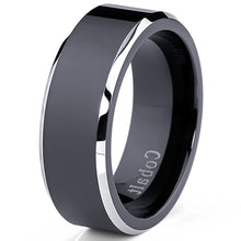 Men's Two-Tone Black Cobalt Wedding Band Engagement Ring Comfort-Fit 8MM