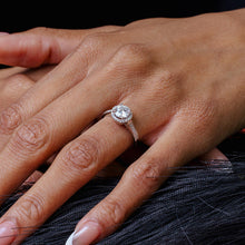 1 Carat Round Brilliant Moissanite Sterling Silver 925 Halo Engagement Ring