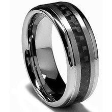 Men's 8MM TwoTone Tungsten Carbide Ring Wedding Band sizes 5-15
