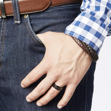 Men's Black Titanium Wedding Band Ring with Black and Red Carbon Fiber inlay, Comfort fit 8mm, Sizes 7 to 13