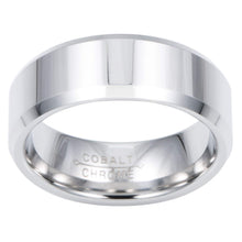 Cobalt Chrome Men's High Polish Wedding Band Ring, Comfort Fit 8mm, Sizes 7 to 12