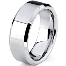 Cobalt Chrome Men's High Polish Wedding Band Ring, Comfort Fit 8mm, Sizes 7 to 12