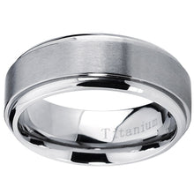 8MM High Polish, Matte Finish Men's Titanium Ring Wedding Band Sizes 7 to 15