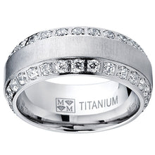 1.8 Carats Titanium Dome Wedding Band Engagement Ring Cubic Zirconia Eternity CZ 8MM