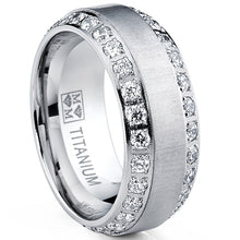 1.8 Carats Titanium Dome Wedding Band Engagement Ring Cubic Zirconia Eternity CZ 8MM
