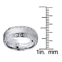 1.8 Carats Titanium Dome Wedding Band Engagement Ring Cubic Zirconia Eternity CZ 8MM