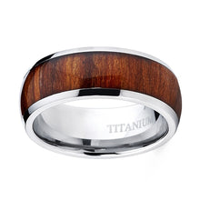 Men's Titanium Ring Wedding Band Engagement Ring Real Wood Inlay 8MM Comfort Fit