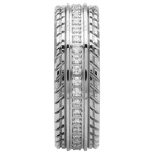 Men's Titanium Wedding Band, Engagement Eternity ring, Chevron design, Cubic Zirconia CZ Ring