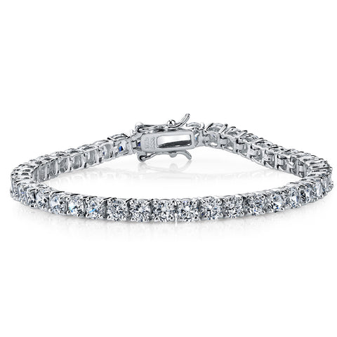 10Ct 925 Sterling Silver Eternity Tennis Bracelet CZ Clear 4MM 7.25