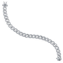 Sterling Silver .925 Curb Link Style Tennis Bracelet Round-Cut Cubic Zirconia 7