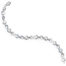 Sterling Silver 925 Figure 8 Infinity Tennis Bracelet Round Cubic Zirconia 7
