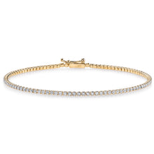 Goldtone Plated Sterling Silver and Round-Cut Cubic Zirconia Eternity Tennis Bracelet, 1.65 TCW 2mm 7.5