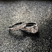 Women's Sterling Silver 925 Engagement Bridal Ring Set Cubic Zirconia 1.5ct 8MM