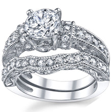 Women's 1.25 Carat Solid Sterling Silver Wedding Engagement Ring Set Bridal Ring Cubic Zirconia Sizes 4 to11