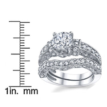 Women's 1.25 Carat Solid Sterling Silver Wedding Engagement Ring Set Bridal Ring Cubic Zirconia Sizes 4 to11