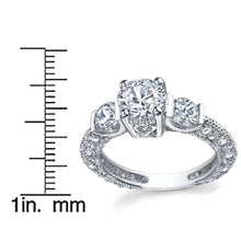 Women's 1.5Ct Sterling Silver Wedding Engagement Ring Cubic Zirconia Sizes 5-9