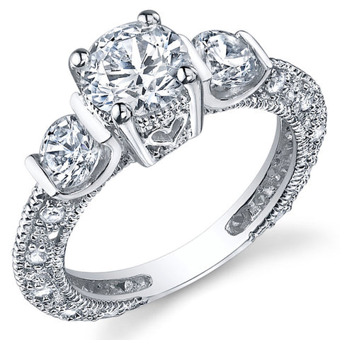 Women's 1.5Ct Sterling Silver Wedding Engagement Ring Cubic Zirconia Sizes 5-9