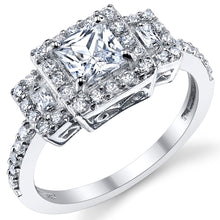 Women's .75 Carat Princess Cut Micro Pave Sterling Silver wedding  Engagement Ring Cubic Zirconia