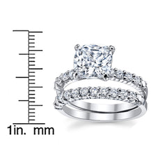 Women's 2.5Ct Wedding Engagement Ring Band Set Sterling Silver 925 CZ