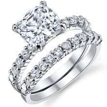 Women's 2.5Ct Wedding Engagement Ring Band Set Sterling Silver 925 CZ