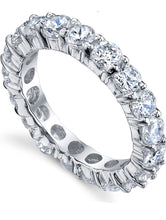 Women's 3.50MM Sterling Silver 925 Eternity Ring Engagement Wedding Ring Cubic Zirconia