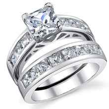 Women's 1 Carat Radiant Cubic Zirconia Sterling Silver 925 Wedding Engagement Ring Set Sizes 4-11