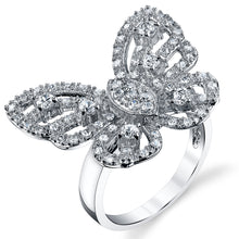 Women's Sterling Silver 925 Mariah Carey Butterly Ring Cubic Zirconia