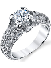 Women Sterling Silver .50Ct Vintage Engagement Ring Wedding Bridal Band