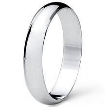 Men's 4MM Dome High Polish Sterling Silver Plain Wedding Band Ring Sizes 5 to 13