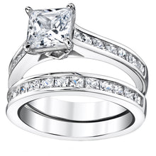 Womens 1.5 Carats Sterling Silver Bridal-Set Engagement Wedding Ring Cubic Zirconia 8MM