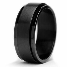 Men's Black Stainless Steel Spinner Fidget Ring Anxiety Band 8MM