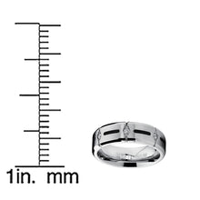 Men's 7MM Titanium Ring Wedding Band with Resin Inlay and 3 Cubic Zirconia CZ