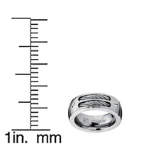 8MM Men's Titanium Ring Wedding Band with Stainless Steel Cables and Screw Design Sizes 7 to 13