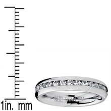 Women's 4MM High Polish Ladies Eternity Titanium Ring Wedding Cubic Zirconia Sizes 4-9