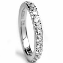 Women's 3MM Ladies Titanium Eternity Engagement Band Wedding Ring Pave Set Cubic Zirconia Sz 4-9