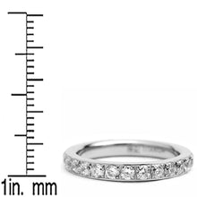 Women's 3MM Ladies Titanium Eternity Engagement Band Wedding Ring Pave Set Cubic Zirconia Sz 4-9