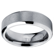 Men's Titanium Engagement Ring Wedding Band, 7mm Comfort Fit Sizes 7 to 15