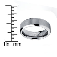 Men's Titanium Engagement Ring Wedding Band, 7mm Comfort Fit Sizes 7 to 15