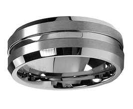 8MM High Polish / Matte Finish Men's Tungsten Ring Wedding Band Sizes 6 to 15