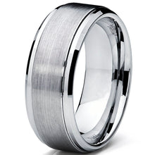 Men's Tungsten Ring Wedding Band Raised Brushed Finish 9MM Sizes 6 to 15