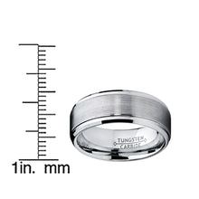 Men's Tungsten Ring Wedding Band Raised Brushed Finish 9MM Sizes 6 to 15