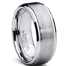 Men's Tungsten Ring Wedding Band Raised Brushed Finish 9MM Sizes 6 to 15