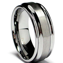 8MM High Polish / Matte Finish Men's Tungsten Ring Wedding Band Sizes 7 to 12