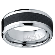 8MM Men's Tungsten Carbide Ring Wedding Band W/ Carbon Fiber Inlay sizes 5 to 15
