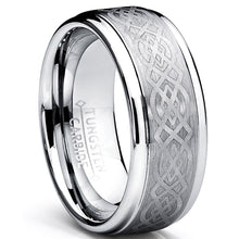 Men's Tungsten Carbide Ring Celtic Design 8MM Sizes 6 to 15