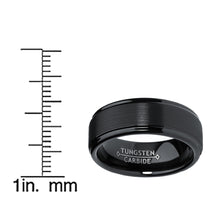 Men's Black Tungsten Ring Matte Finish High Polish Wedding Band 8MM Comfort-fit