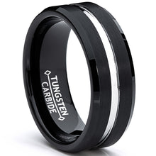 8MM Two Tone  High Polish / Matte Finish Men's Tungsten Ring Wedding Band Sizes 6 to 15