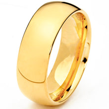 Men's 7MM 18K Goldtone Plated Dome Tungsten Ring Wedding Band Sizes 6 to 13