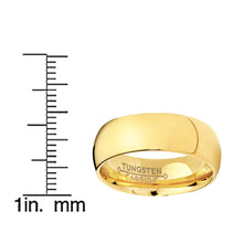 Men's 7MM 18K Goldtone Plated Dome Tungsten Ring Wedding Band Sizes 6 to 13